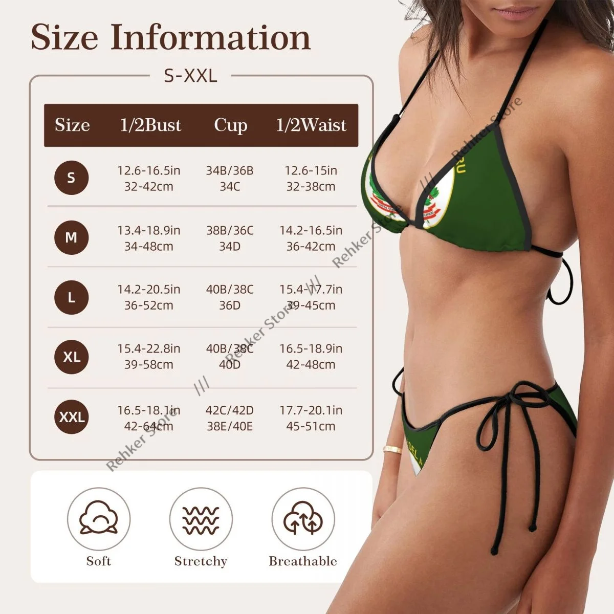 Traje de baño bikini sexy para mujer Bandera del traje de baño peruano