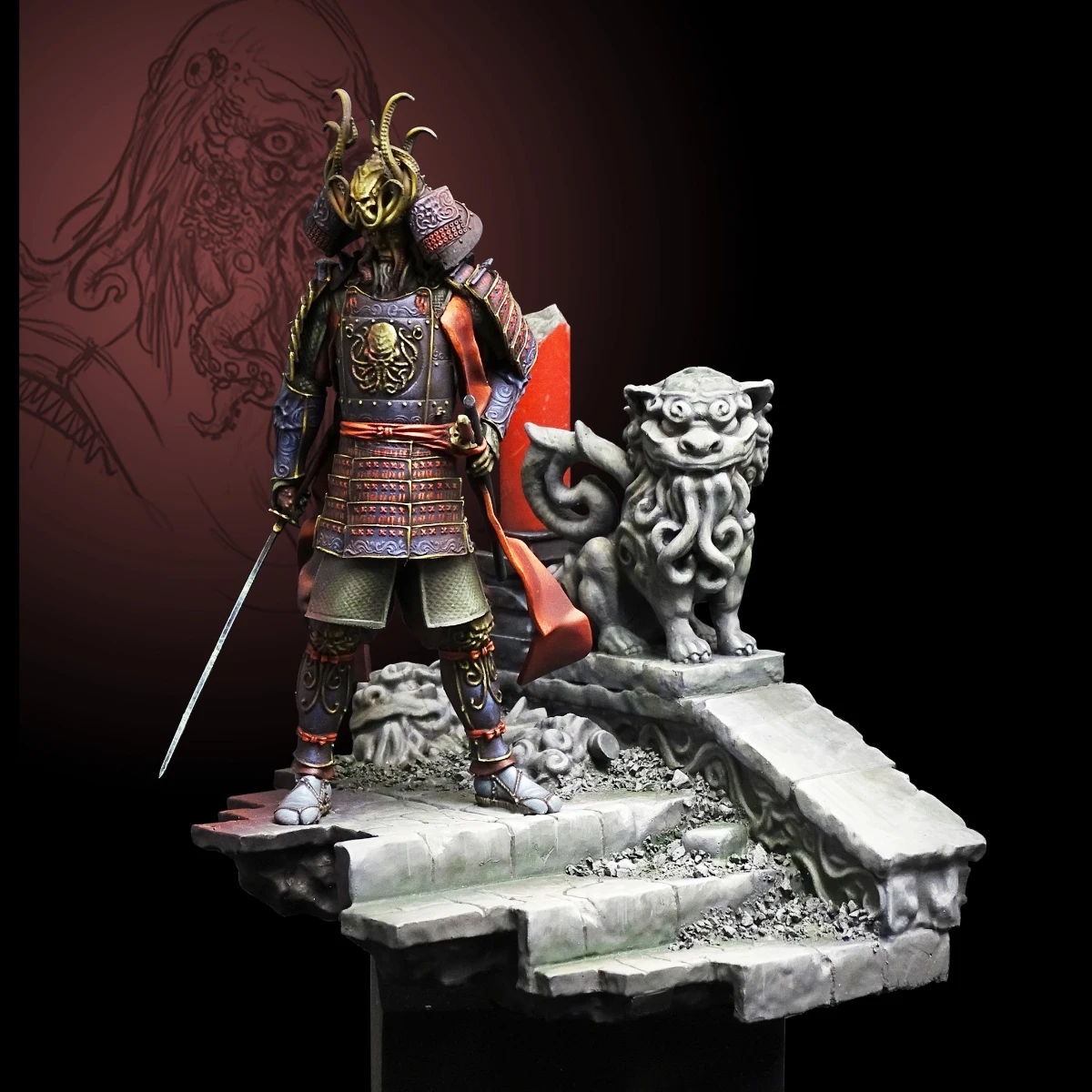 1/24 Resin Figure Unpainted Model Kit, military theme, Ancient Samurai, Unassembled and unpainted GK,