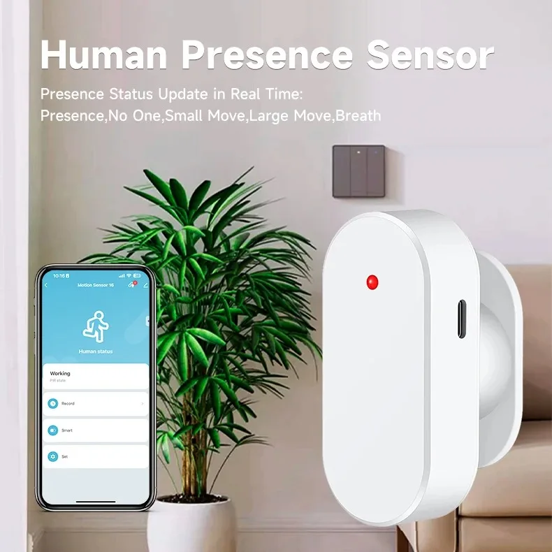 Detector de presencia humana Tuya Zigbee, Sensor PIR inteligente de cuerpo humano, Detector de Radar, sensores de movimiento, compatible con