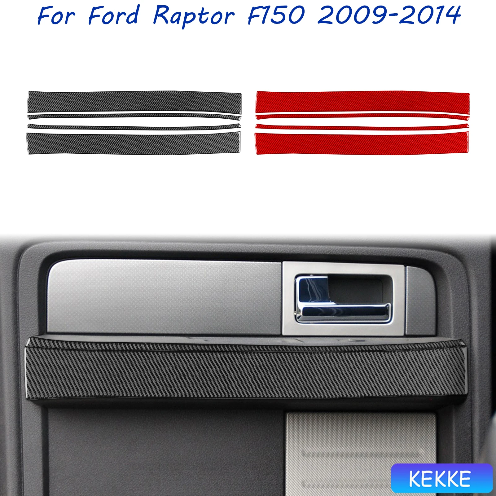 

For Ford F150 Raptor 2009-2014 Carbon Fiber Rear Door Window Lift Handle Armrest Accessories Interior Cover Stickers Auto Trim