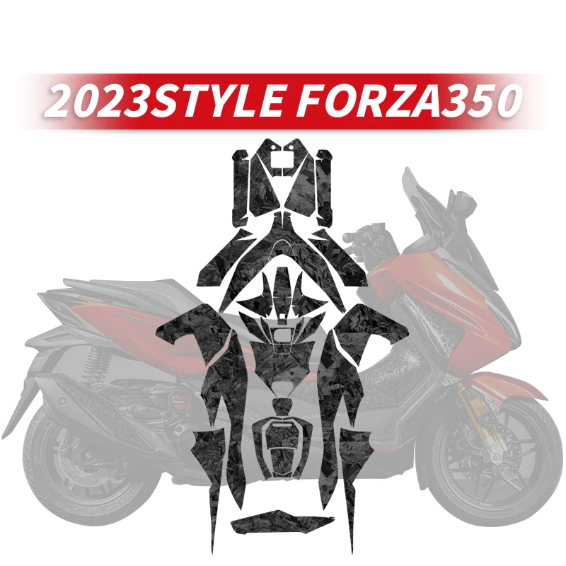 Used For HONDA FORZA350 2023 Years Forged Carbon Fiber Decoration Protection Stickers Kits Of Bike Accessories Decals