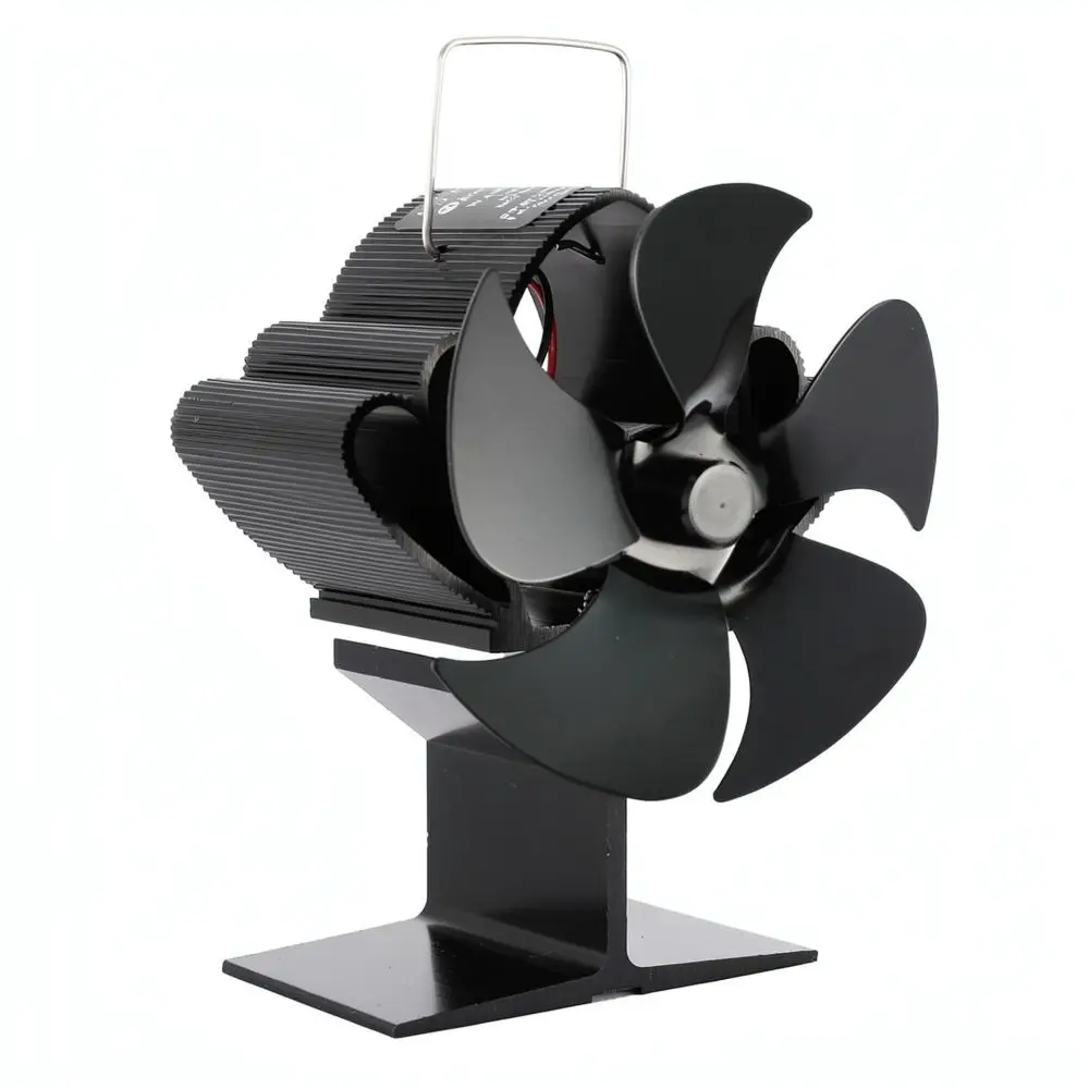 Mini Metal Stove Fan Heat Powered Fireplace Blower Quiet Air Circulator Modern Wood Burning Heating Device