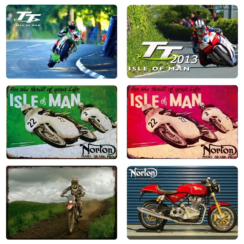 Retro TT Isle of Man, Metal Signs, Motorcycles, Races Plaque, Vintage Painting Plates, Pub, Bar, Garage, Shop, Home Decor, WY59