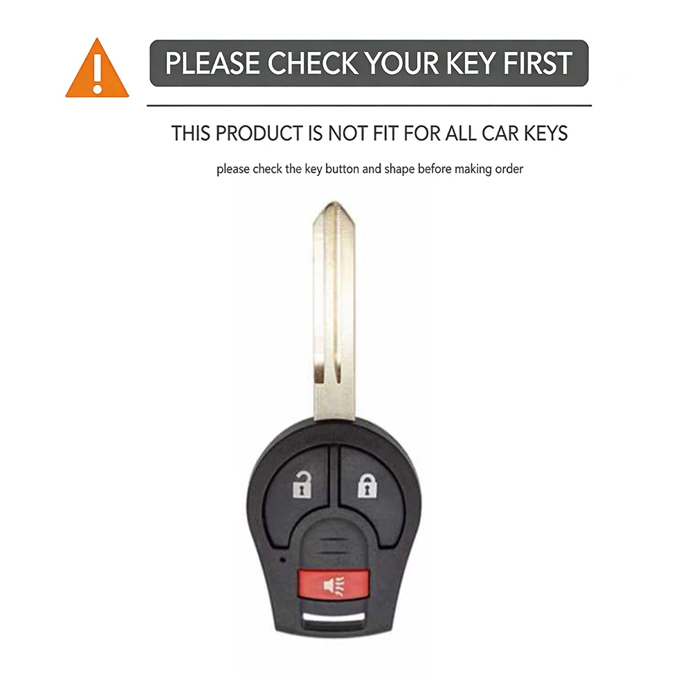 Keychain For NISSAN Juke March Qashqai Sunny Sylphy Tiida X-Trail 3 Buttons Car Key Case Cover Shell Fob Holder Key Protector - view 5
