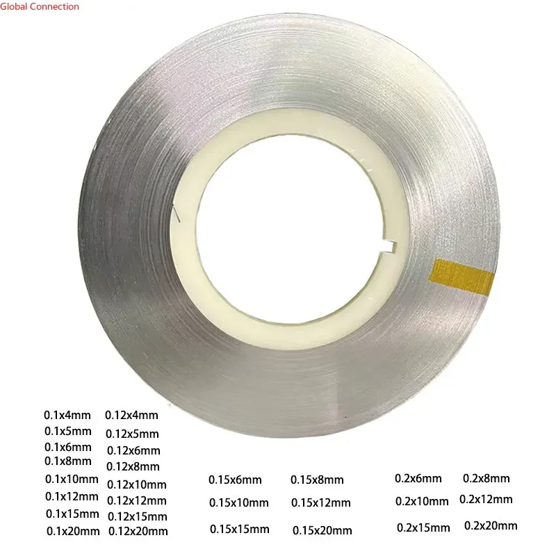 

1kg 18650/21700 Lithium Battery Spot Welding Nickel Strip 0.1/0.12/0.15/0.2mm Thickness Nickel Sheet for Lithium Battery Welding