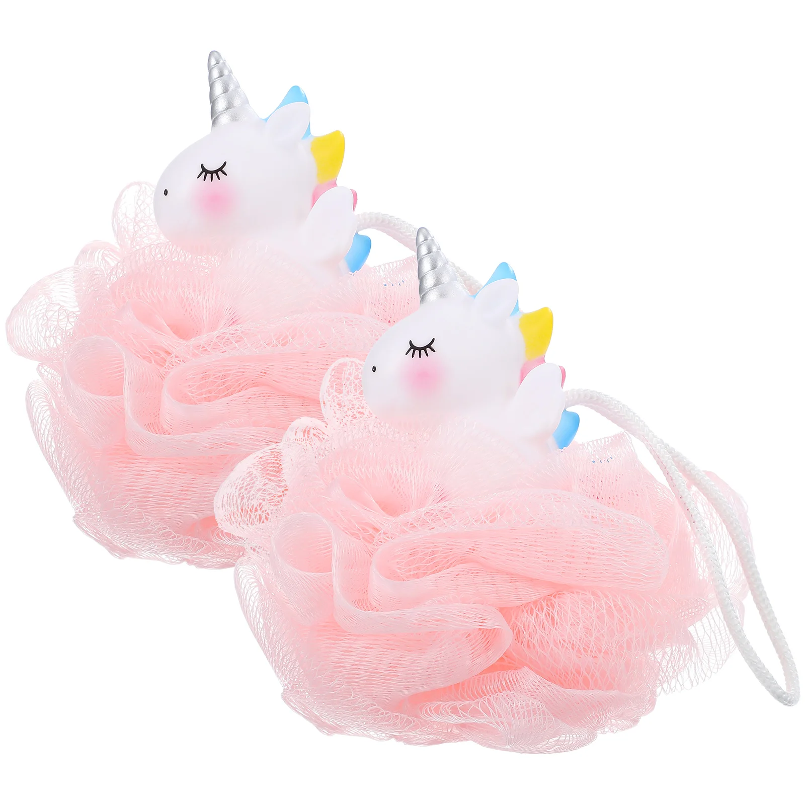 2 Pcs Unicorn Loofahs Animal Loofah Kids Loofah Girls Bath Sponge Bath Exfoliating Scrubber Bathing Ball