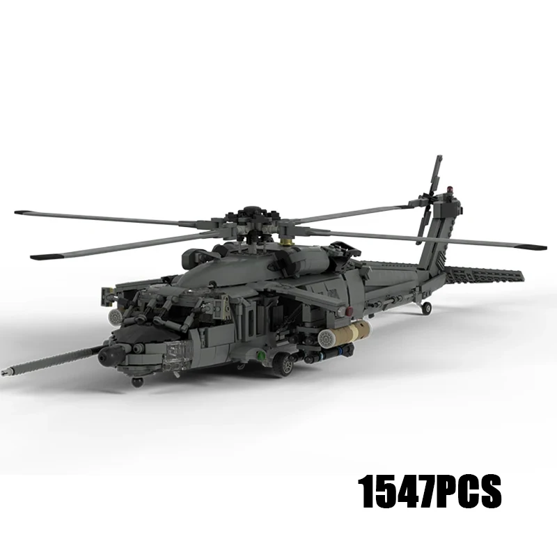 Moc Building Bricks Military Model MH-60L Black Hawk Helicopter Technology Modular Blocks Gifts Toys For Children DIY Assembly