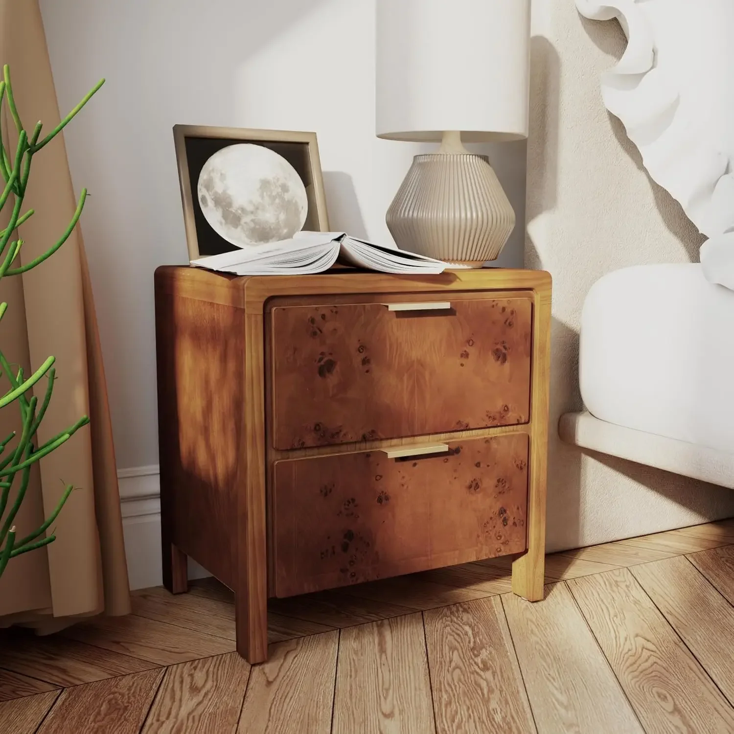 [عرض لفترة محدودة، تصفية! ]منضدة المزرعة مع درجين، طاولة بجانب السرير مصنوعة من الخشب الريفي المتعثر، جانب لمسة نهائية من الضفيرة