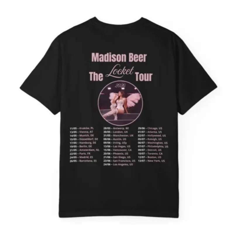 Madison Beer Merch 2026 Unisex T-shirt Men Short Sleeve Tops fashion Tee Clothes Causal Y2K Tops