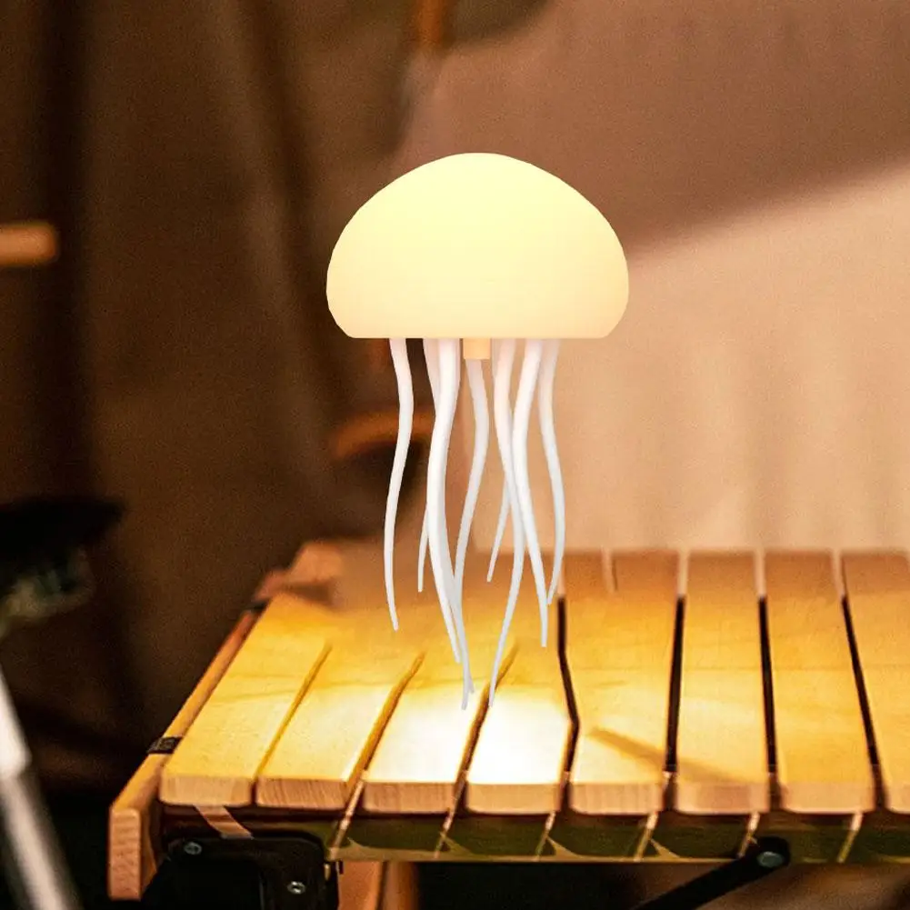 Creative Jellyfish Light Voice Control Type-C Charging Cute Jellyfish Bedside Lamp Flexible Tentacles For Holiday Children Gifts