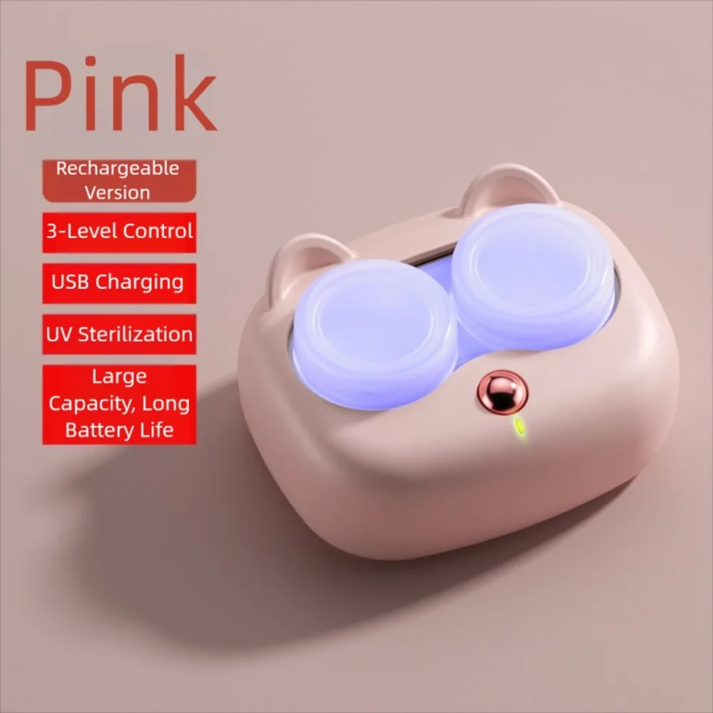 Ultrasonic Contact Lenses Cleaner Fully Automatic Uv Sterilizing Protein Cleaning Machine with Removable Box USB Rechargeable