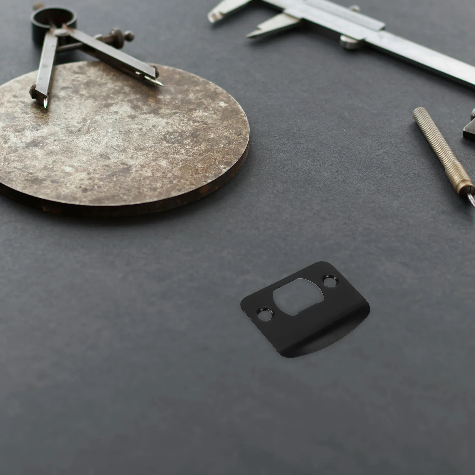 

4Pcs Door Bolt Strike Plate Black Stainless Steel Heavy Duty Deadbolt Latch Repair Reinforcement Door Frame Hardware Security