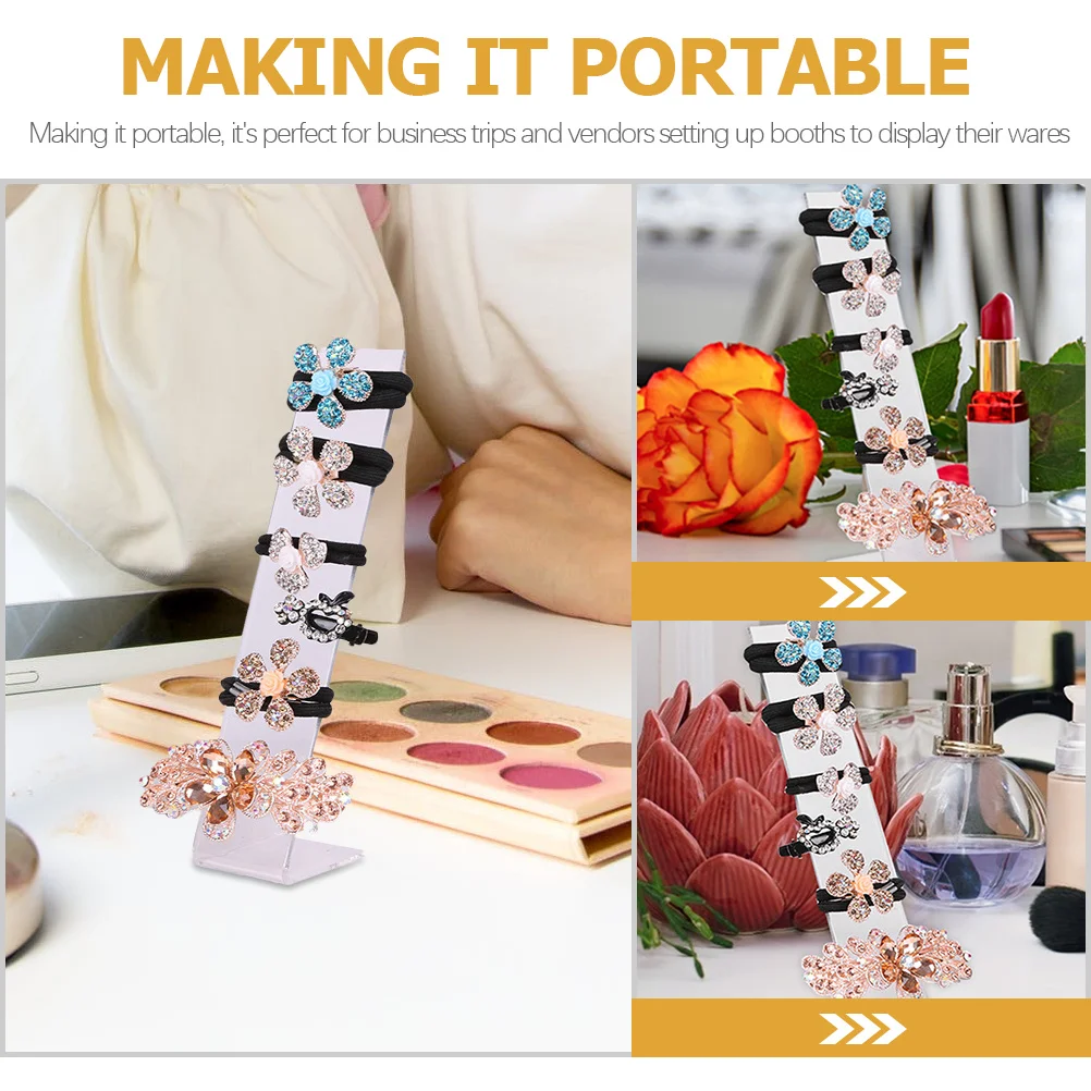 8Pcs Hairpin Holder Acrylic Hair Clip Stand Organizer L-Shaped Display for Room Fashion Hair Accessories Storage