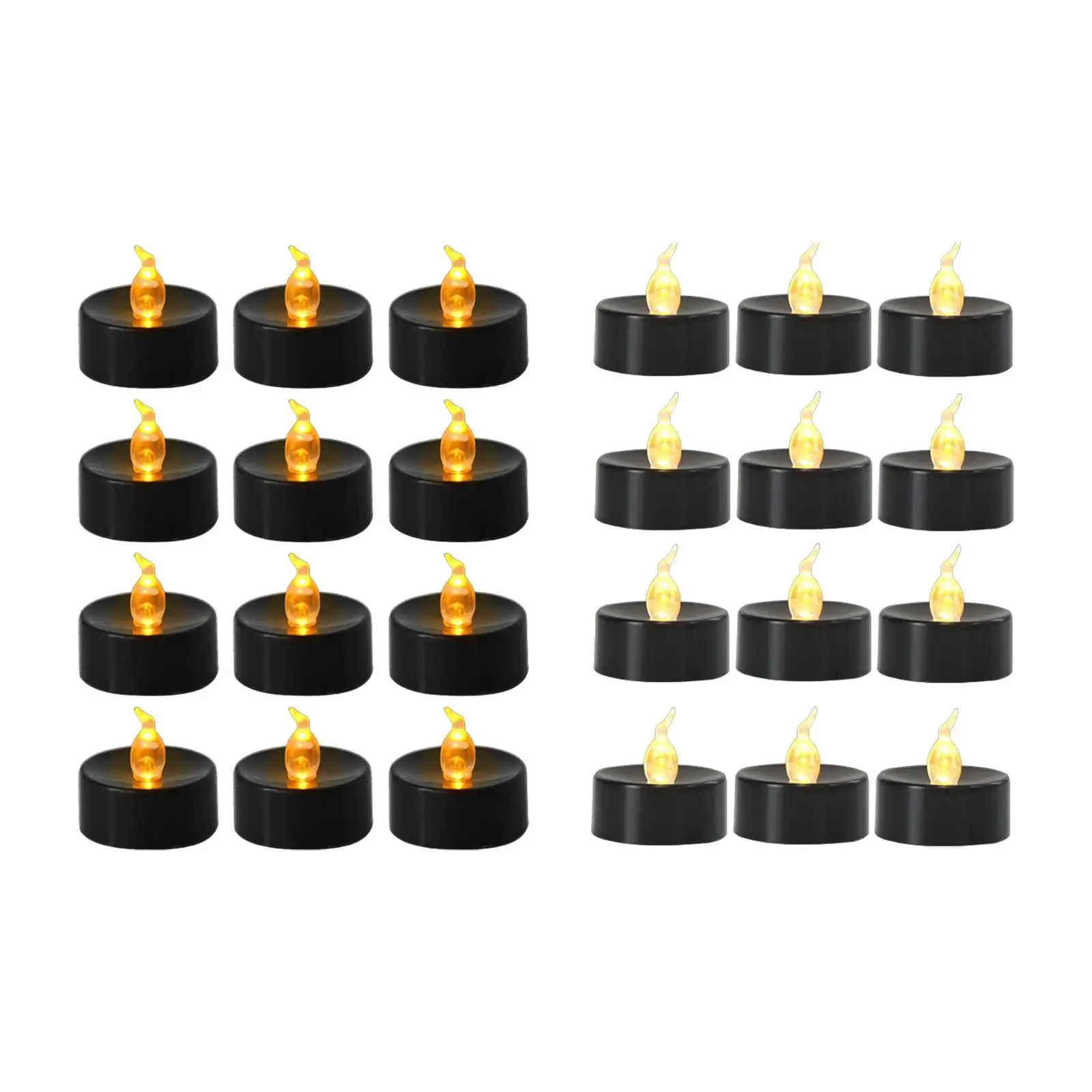 12x Black Flameless Tealight Candles LED Tea Lights for Theme Party Fall