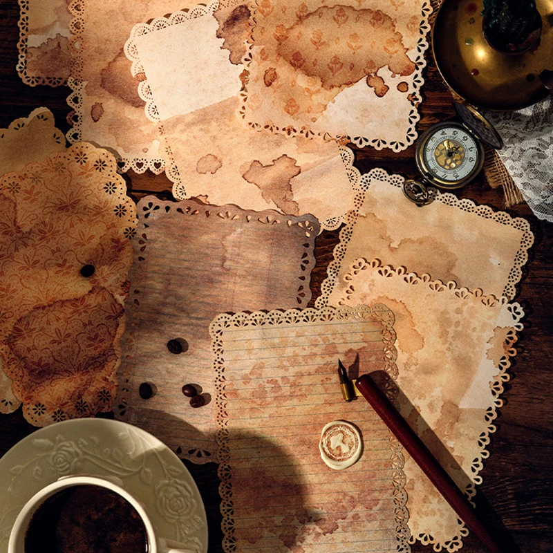ورق من مادة الدانتيل المجوف الكلاسيكي ، ورق تخزين بطاقات فرنسي ، كولاج زينة يدوي ، تصميم قرطاسية ، 10