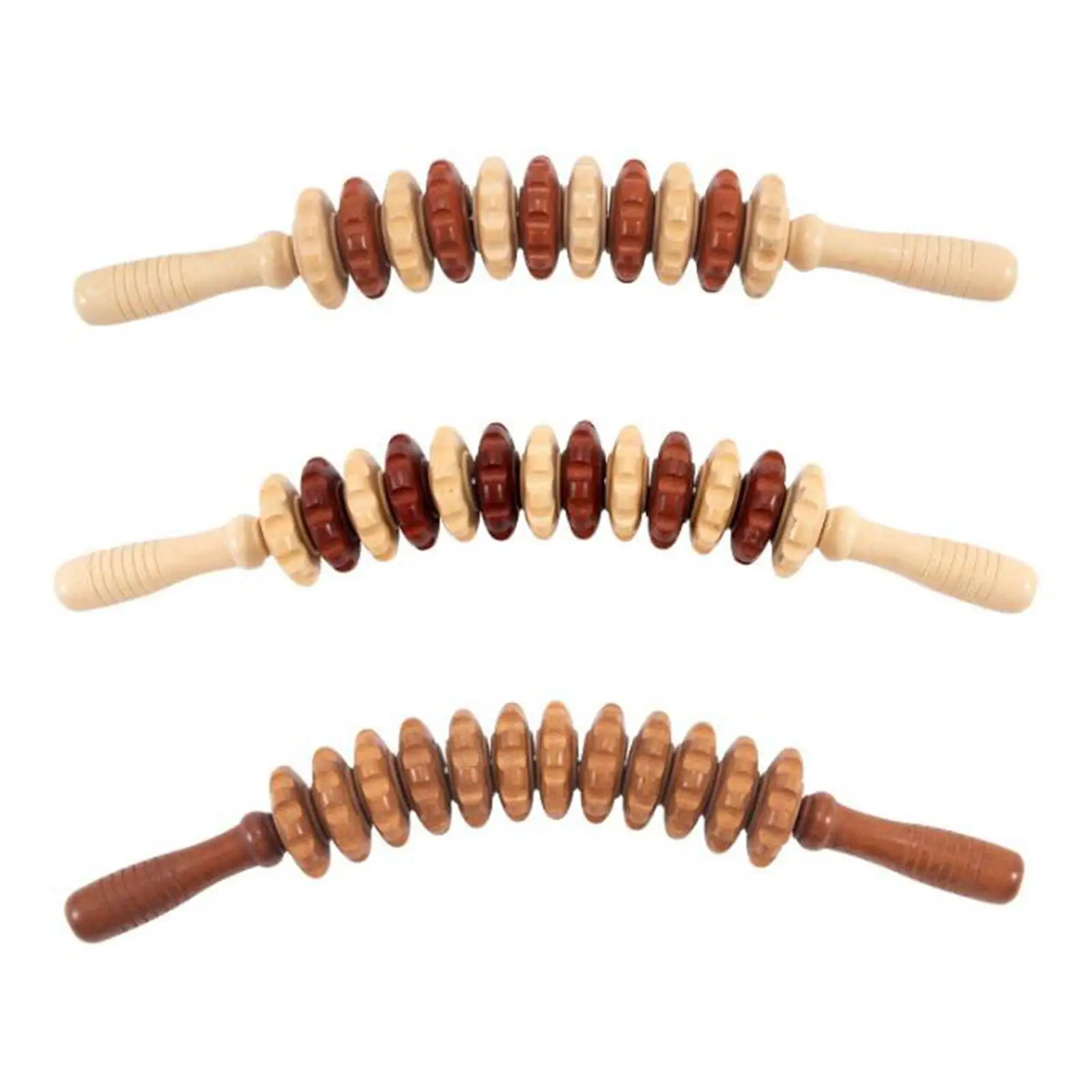 

Portable Wooden Massage Roller, Relaxation Handheld Gifts Manual Wood Curved Massage , for Waist Abdomen Arms Thigh Body