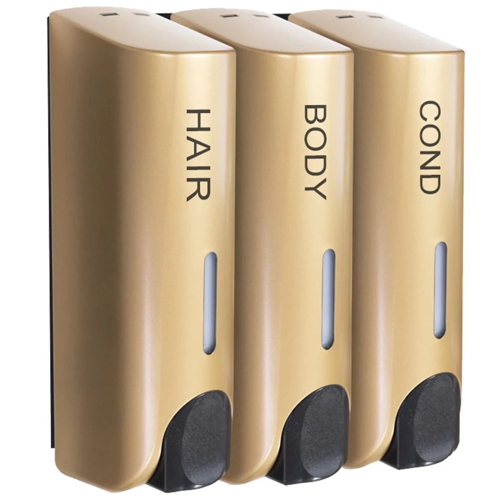 

Triple 350ml Shampoo and Conditioner Dispenser Large Capacity Wall-Mount Washing Lotion Soap Container for Bathroom Accessories