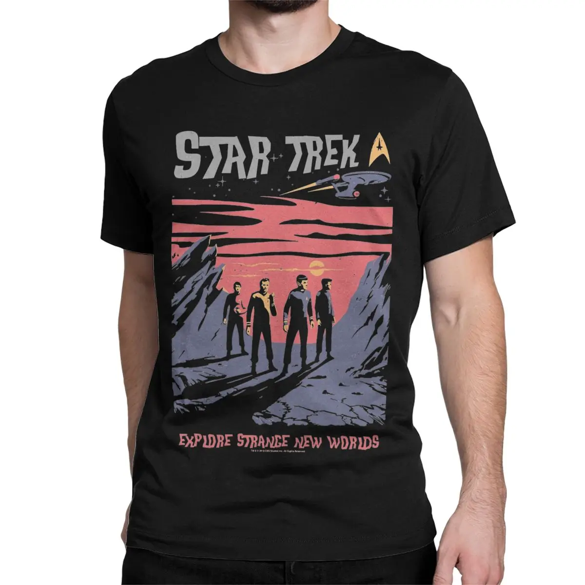 Retro Stars Treks T Shirts Men Women's 100% Cotton Cool T-Shirt Round Neck Tee Shirt Short Sleeve Clothes Summer