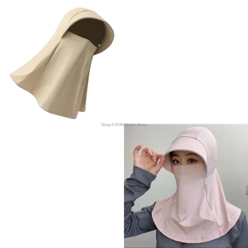

Stretchable Cooling Hat Balaclava Face Cover Hat with Sun For Women Outdoor Sport And Various Adventures