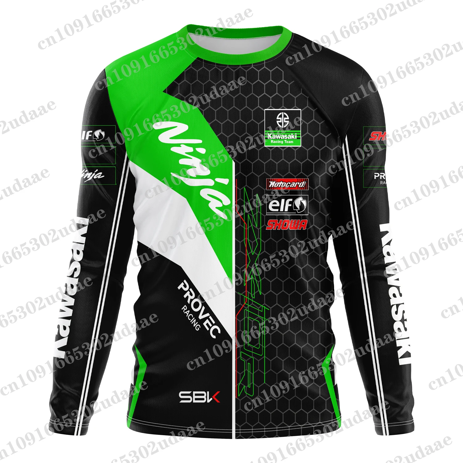 NINJA ZX-10RR Kawasaki Racing Team Men\'s Summer Long Sleeve 3D Printed Women\'s T-shirt Motorcycle Sports Top