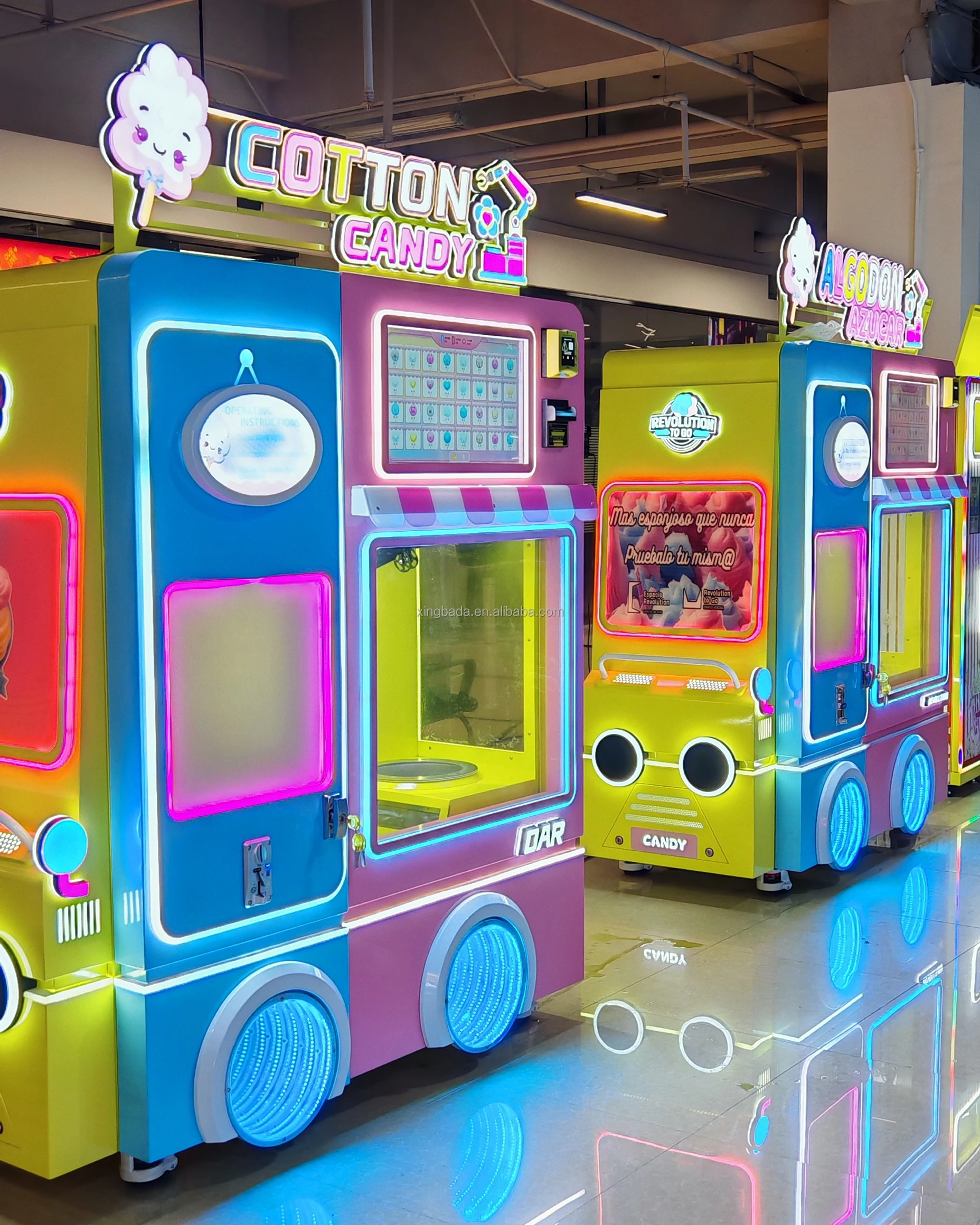 China Guangzhou Directly Factory Sell Sweet Sugar Automatic Marshmallow Cotton Candy Robot Vending Machine For Kids