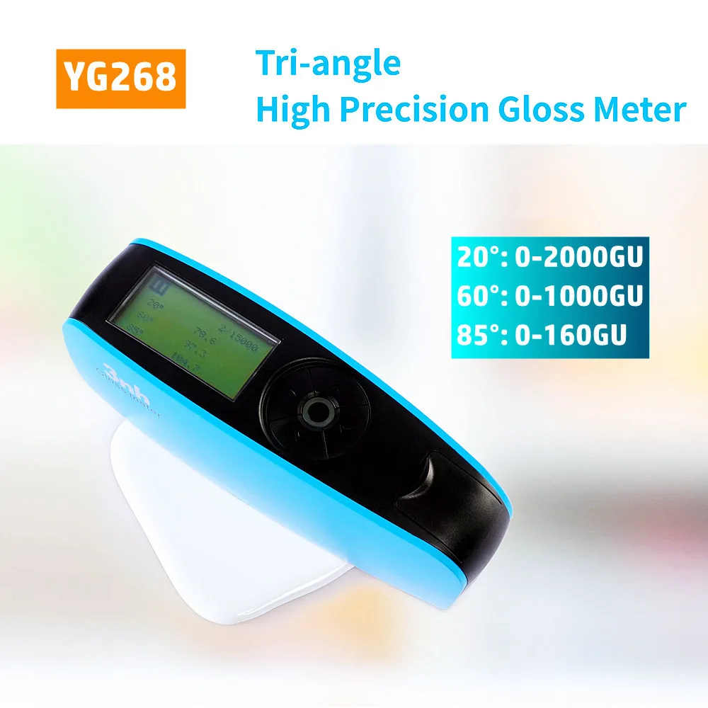 3nh Tri-angle Gloss Meter 20/60/85 Degree Glossmeter YG268 Surface Gloss Meter For Paint Coating Varnish Marble Granite Plastic