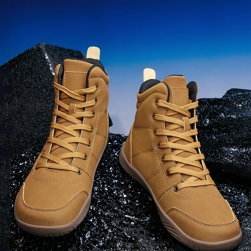

New Winter Booties Outdoor Waterproof Barefoot Boots For Men Ankle Boots Minimalist Barefoot Non-slip Casual Sneakers Big Size