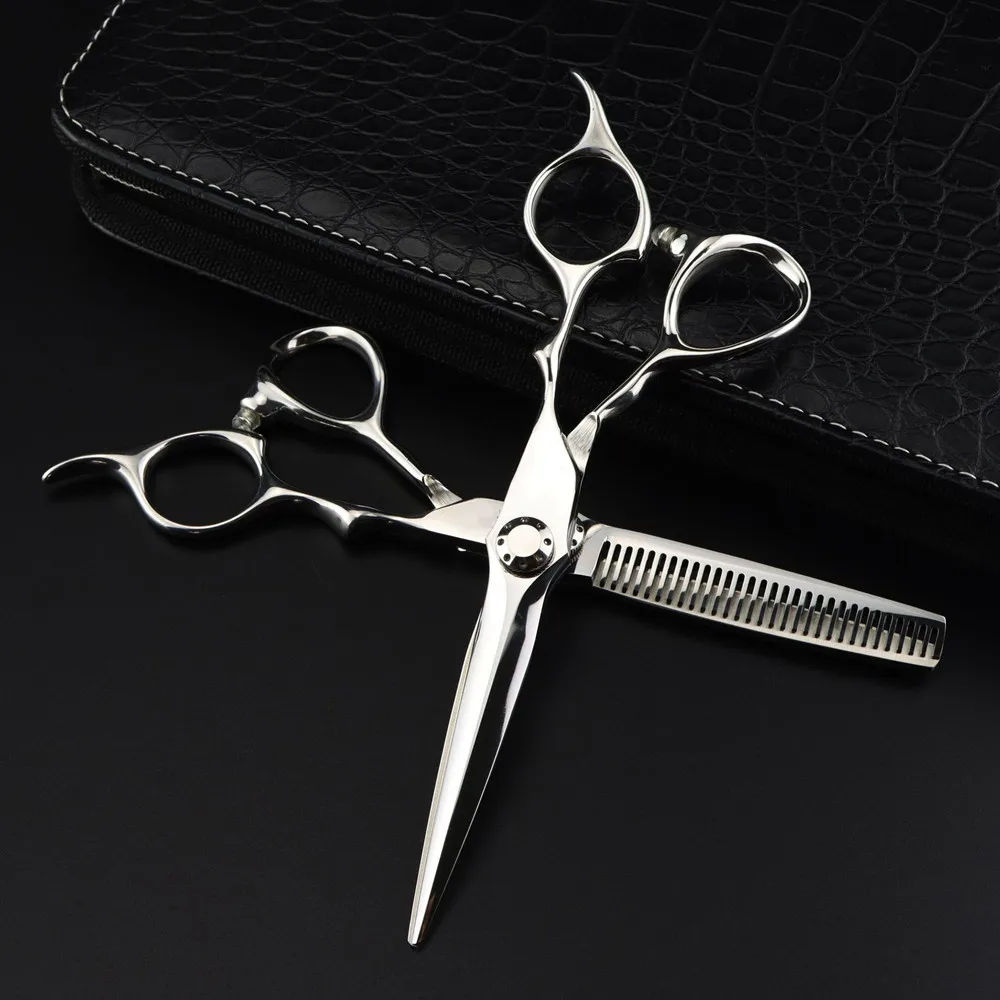 

Professional JP440c steel 6 '' scissor Silver hair scissors haircut thinning barber makas cutting shears hairdressing scissors