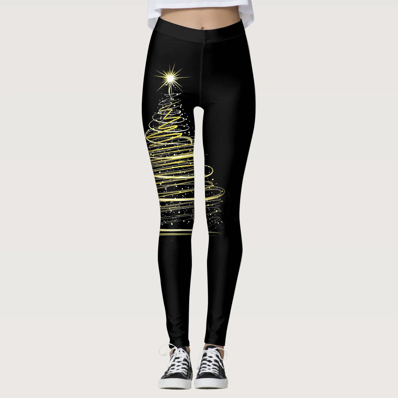 Damen Hot Sale Weihnachtsdruck Aktive Legging Dehnbar Lässig Schnee Schlank Damen Weihnachten Laufen Gym Hose Freizeit Workout Leggings