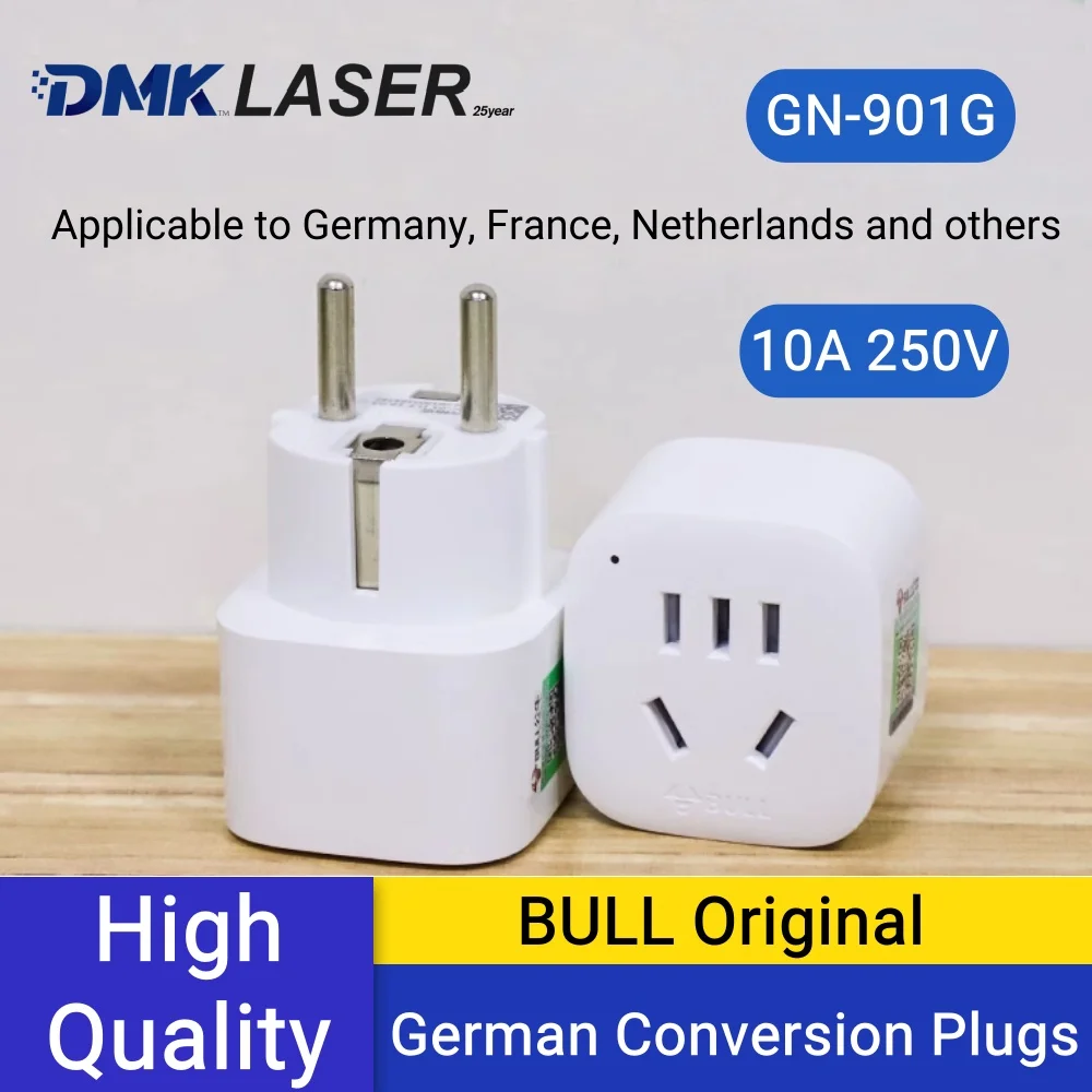 BULL Original GN-901G German Standard Converter Plug Eurocontinental Socket Converter for UE Europe German Standard to Standard