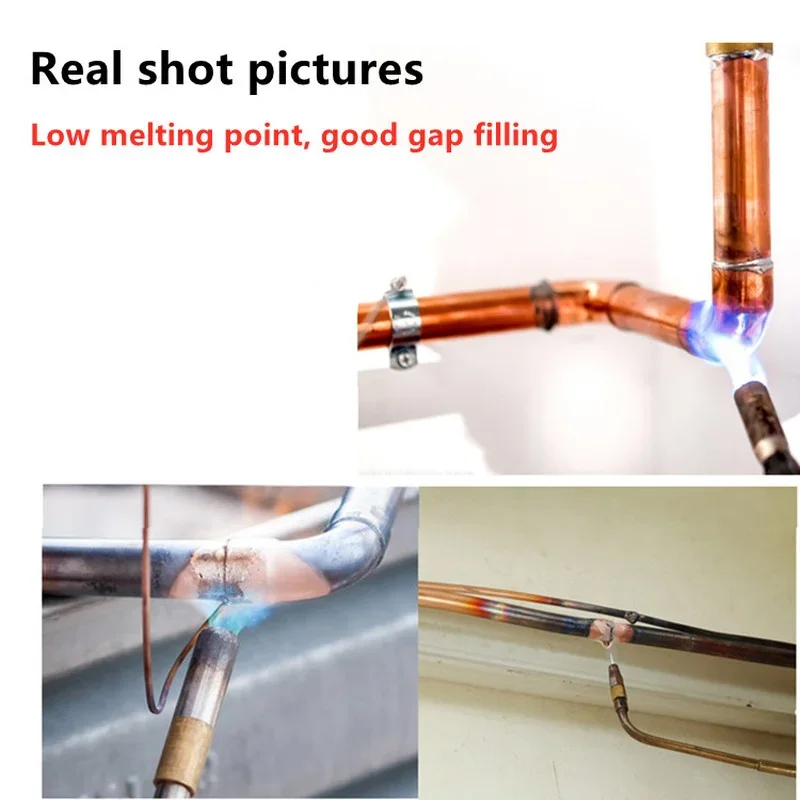 3/5Pcs Brass Welding Rod Phosphorus Copper Electrode Welding Wire Soldering Rod No Need Solder Powder Flat Round Welding Rods