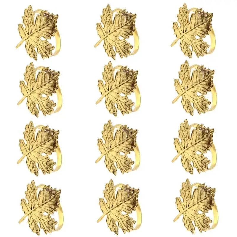 E8BD 12Pieces Decorative Maples Leaf Pumpkin Tissue Rings for Fall Table Setting