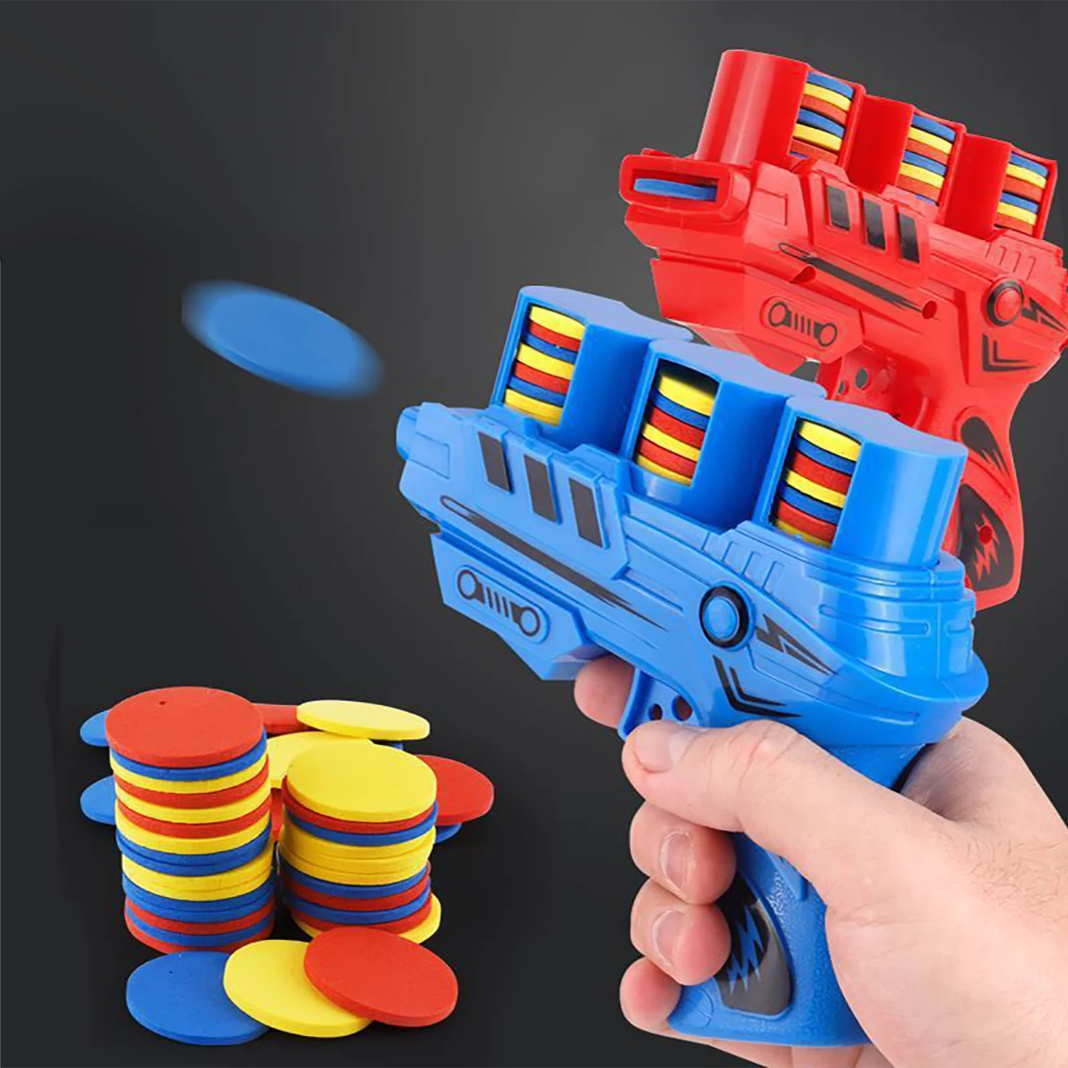 

Children's soft catapult UFO gun, parent-child interaction, soft bullet shooting, continuous firing EVA carrot gun toy