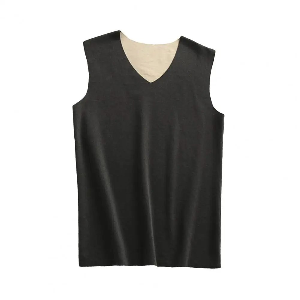 Highly Elastic Reversible Vest Men's V-neck Sleeveless Vest Tops with Temperature-locking Technology Seamless Design for Men