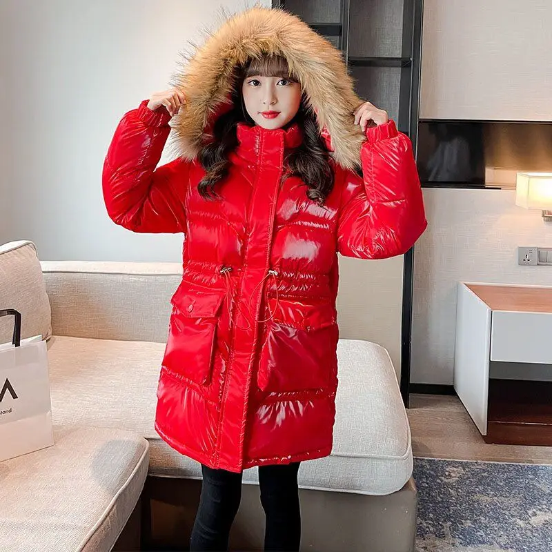 Girls Winter Jacket Kid Coats New Fashion Water Proof Coat Length Padded Outerwear Child Thick Baby Clothes Play Park 4-14 Years