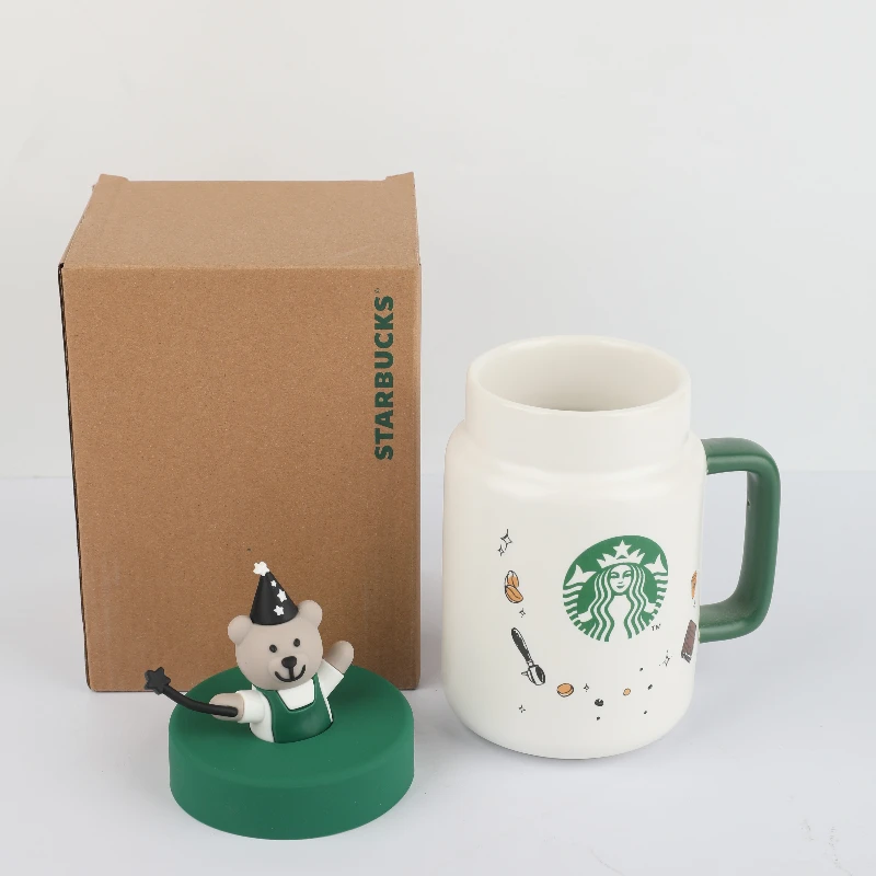 

Керамическая кружка Starbucks Bearista, 435 мл, в стиле Мэйсона, с силиконовой крышкой, из экологичной коллекции, идеальный праздничный подарок для друзей