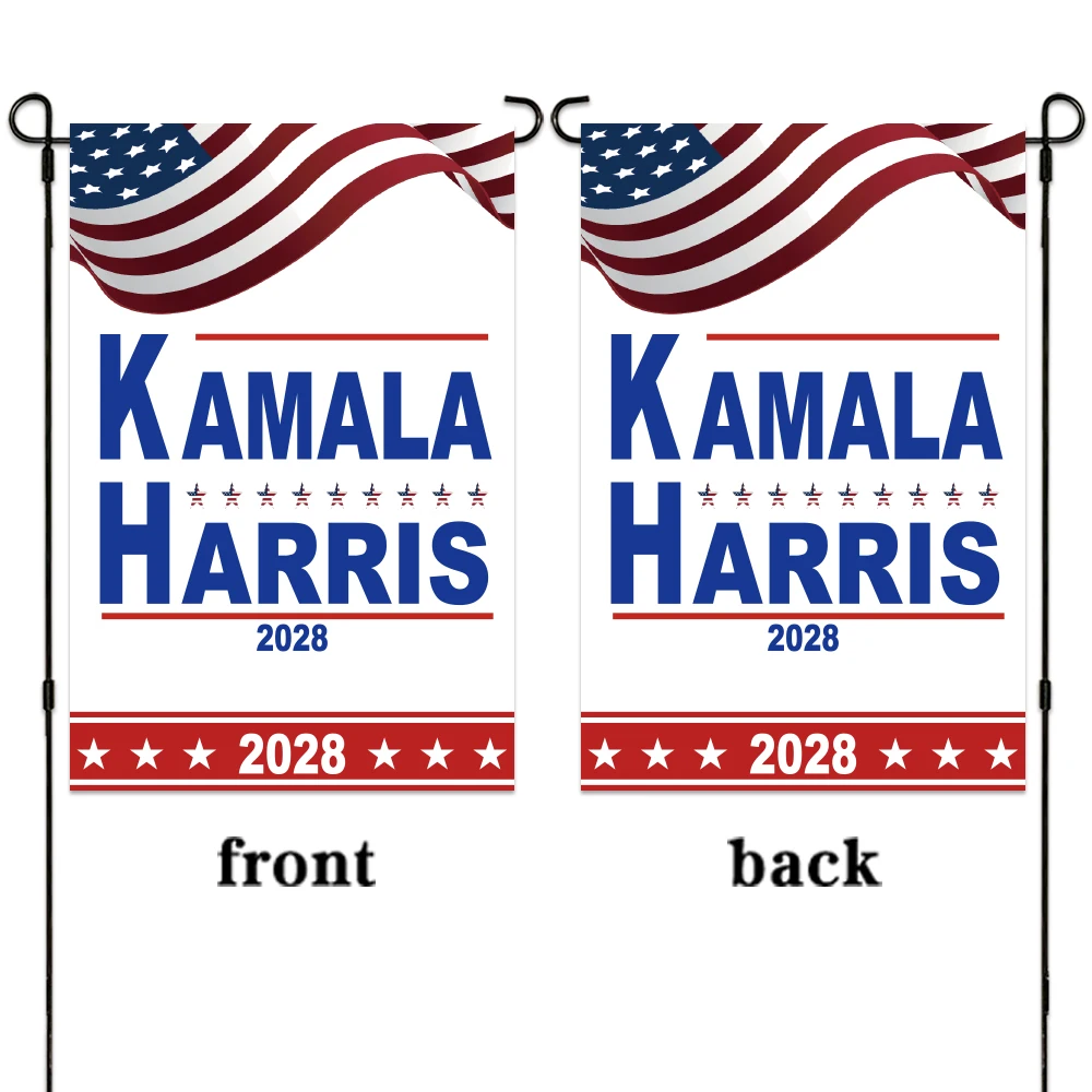 KAMALA HARRIS 2028 White 12x18 inch Garden Flag Banner Outdoor Decoration