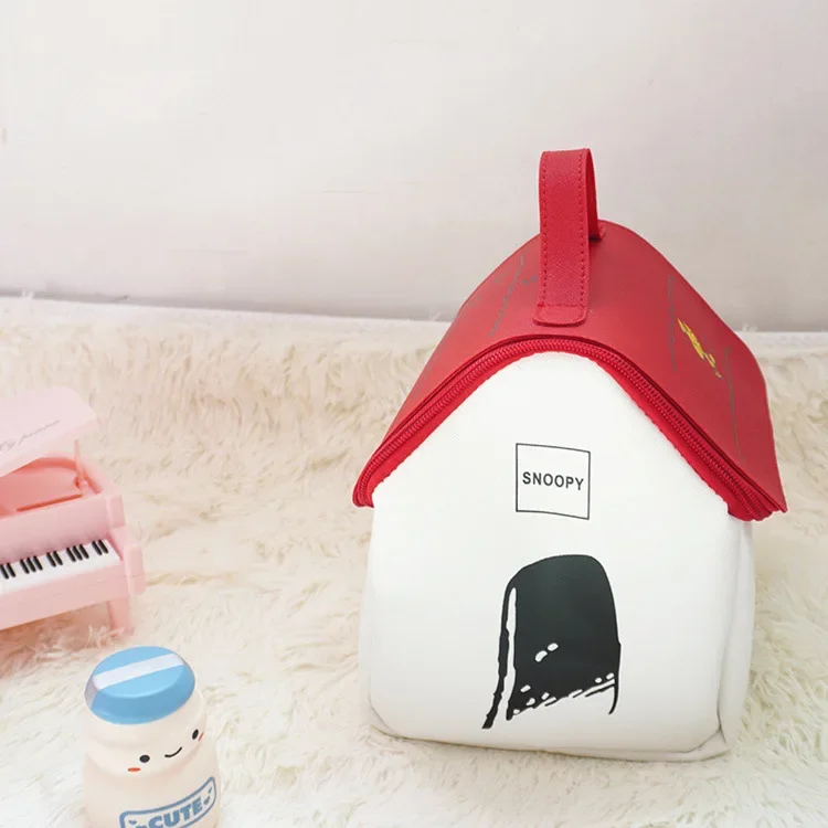 Hot Snoopy Cartoon House Style Storage Bag Japanese Magazine Appendix Same Large Capacity Toilet Bag Makeup Bag for Women