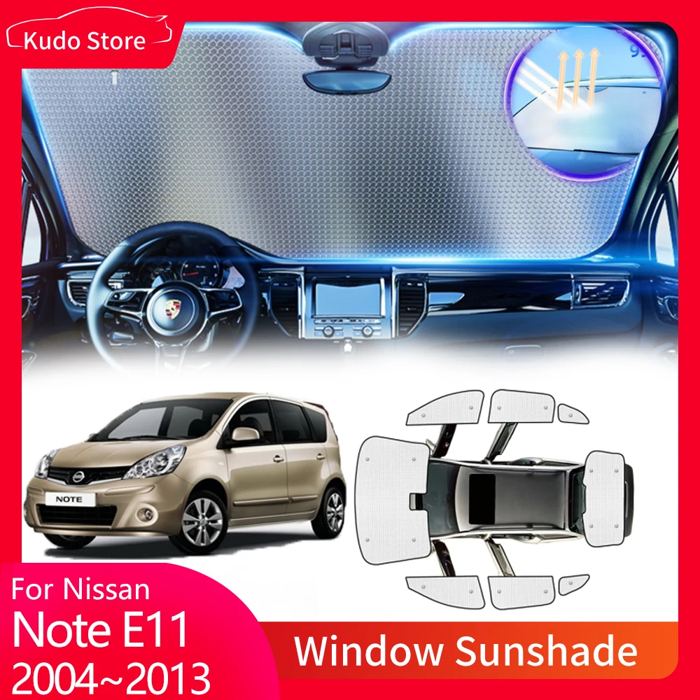 

Full Cover Sunshades for Nissan Note E11 MK1 2004~2013 Car Front Windows Sun Visor Mat Rear Side Windshields Curtain Accessories