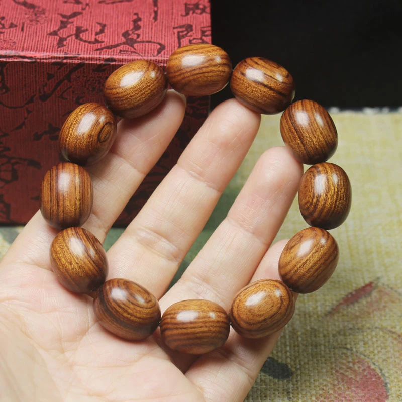 Buddhist prayer beads , wooden large-leaf rosewood irregular-shaped bracelet, decorative accessory, praye