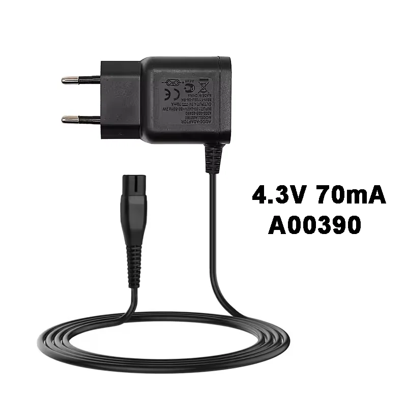 Adaptador de Energia AC A00390 4.3V 70mA para Barbeador Elétrico Philips BT405/16 BT3206/14 QT4005 MG3710 MG3711 S300 S301 BG2030