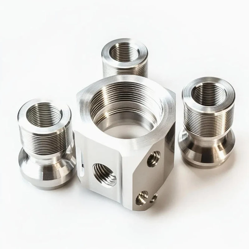 

Custom Prototype Milled Turned Part Cnc Machining Service Stainless Steel Multi-Thread Interface Component Set
