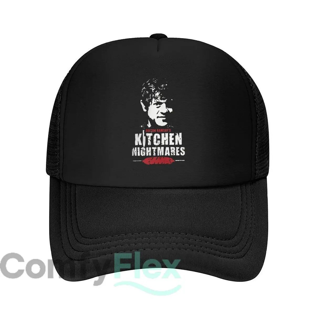 Bolton Ramsay's Kitchen Nightmares Themed Design Mesh Baseball Cap Casual Hat Outdoor  For Womens Unisex Female