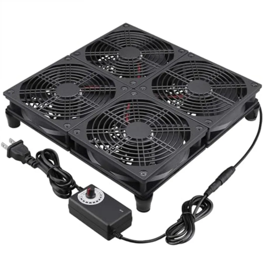 

Router TV Box Cooling Fan with Speed Control 182CFM Big Airflow Cooling for ASUS GT/RT-AC5300 Router TV Box Cooling Frame Black