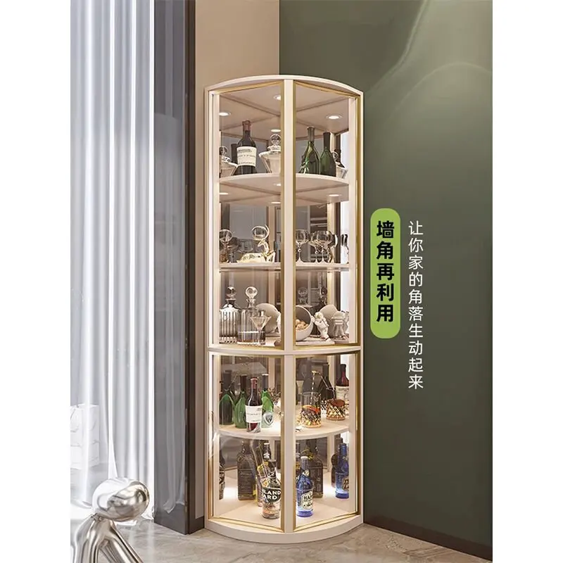 corner  rack modern simple corner glass wine  living room multi-functional triangular  new glass cabinet