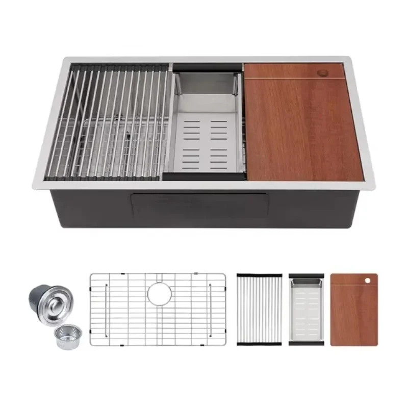 Dasen 23" 28" 30" 32" 36" große einzelne schwarze Küchenspüle