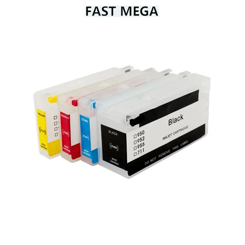 Compatible with HP711 Refill Cartridge for HP T120/T520 Printers Black 80ml Color 30ml Disposable Chip