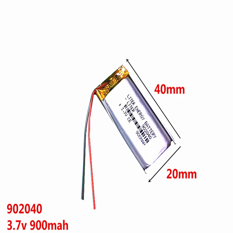 1pcs 3.7V 900mAh 902040 Lithium Polymer Li-Po li ion Rechargeable Battery cells For Mp3 MP4 MP5 GPS PSP mobile bluetooth