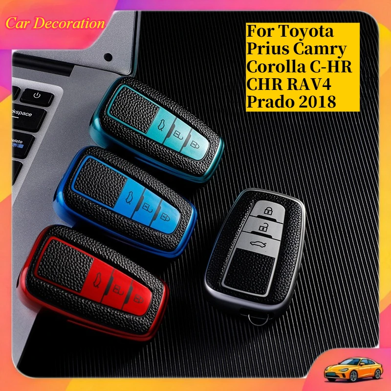 Auto-TPU-Autoschlüsselhülle für Toyota Prius Camry Corolla C-HR CHR RAV4 Prado 2018, Schlüsselanhänger-Zubehör