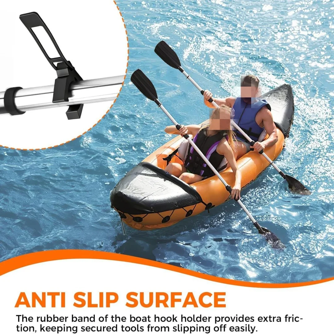 For Kayak Canoe Canoe Paddle Holder Rubber Spring Clamp For Water Sports Black Wide Compatibility Robust Materials
